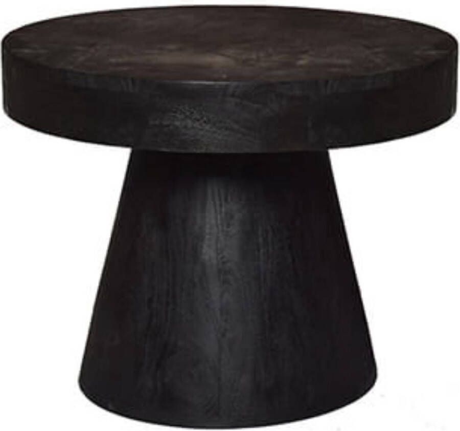 by Mooss Bijzettafel zwarte massieve strakke bijzettafel Ronde tafel hout diameter 55cm