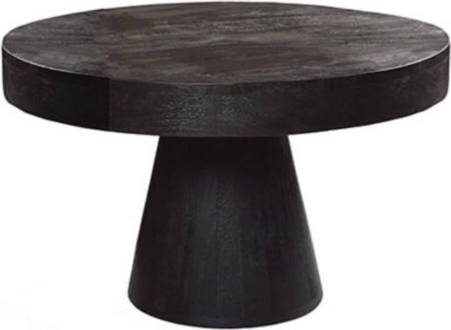 by Mooss Bijzettafel zwarte massieve strakke bijzettafel Ronde tafel hout diameter 70cm