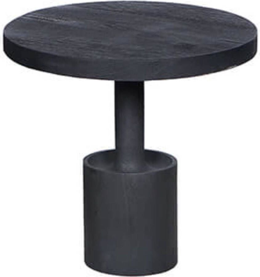 by Mooss Bijzettafel zwarte tafel met voelbare houtstructuur rond tafel hout diameter 60cm