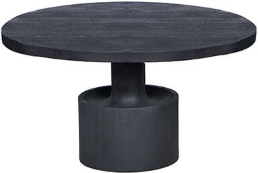 by Mooss Bijzettafel zwarte tafel met voelbare houtstructuur rond tafel hout diameter 70cm