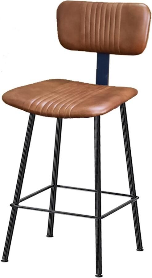 By Mooss Barstoel Barkruk Meg Cognac Leer Retro Set van 2