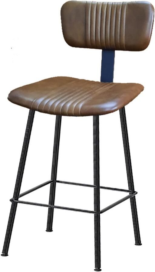 By Mooss Barstoel Barkruk Meg Oker Leer Retro Set van 2