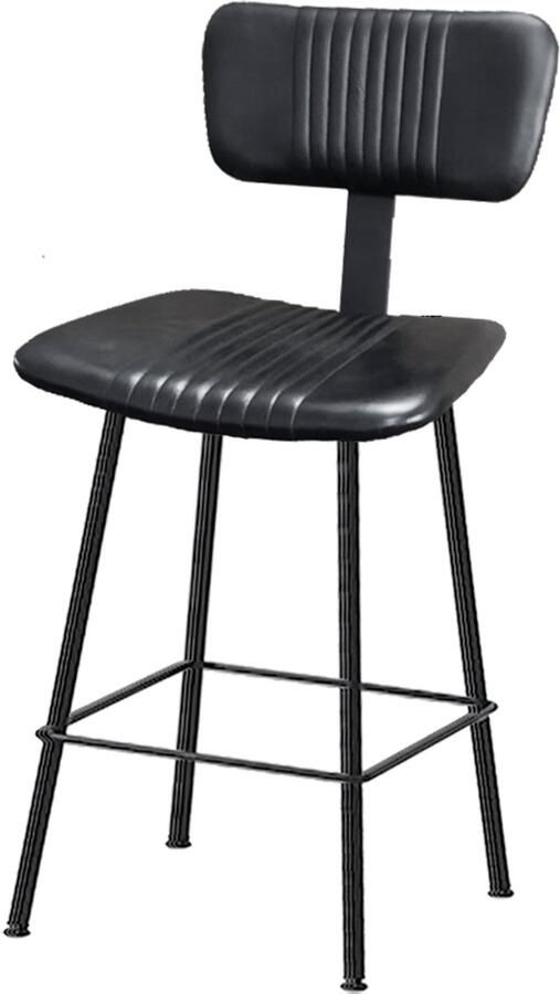 By Mooss Barstoel Barkruk Meg Zwart Leer Retro Set van 2 Mid Century