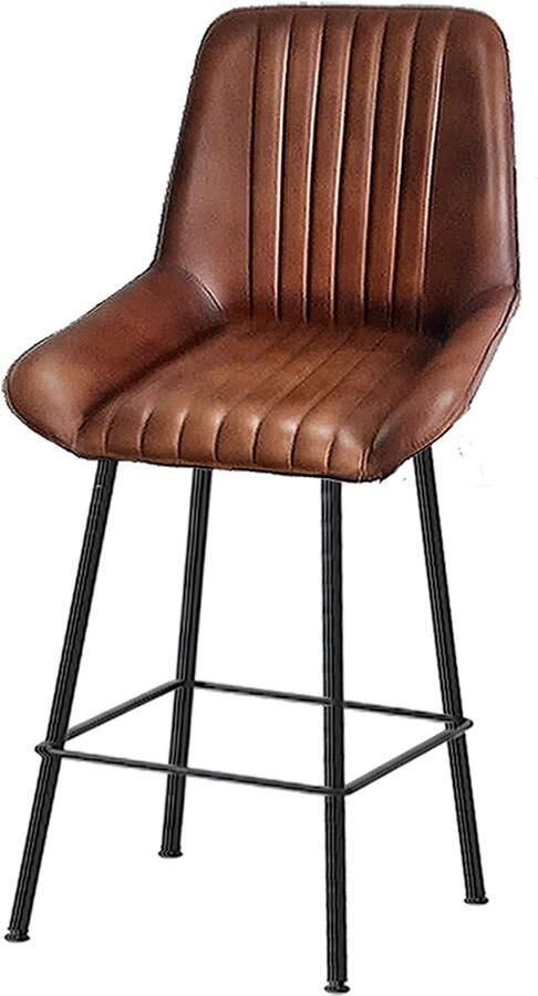 By Mooss Barstoel Barkruk Tess Cognac Leer Kuip Set van 2