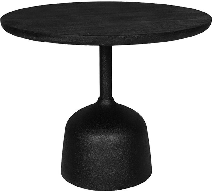 By Mooss Bijzettafel Black on Black Zwart Ø 55 Hout Metaal Trendy