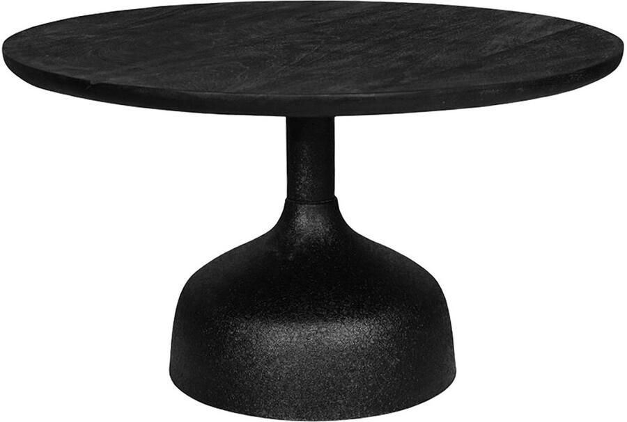 By Mooss Bijzettafel Black on Black Zwart Ø 70 Hout Metaal Trendy