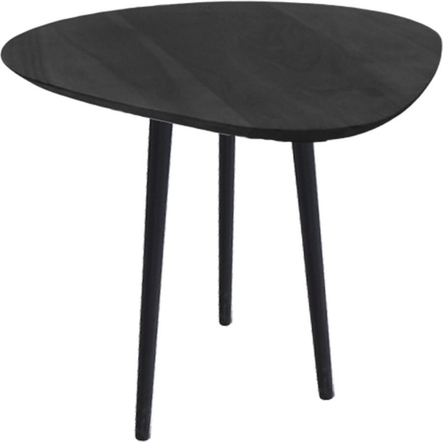 By Mooss Moderne Driehoek Salontafel Tafels Met Zwarte Metalen Poten – Perfect Voor De Woonkamer In Zwart