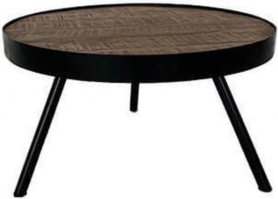 By Mooss Bijzettafel Driepoot Tafel Rond Ø 60 cm Hout Metaal Bruin Zwart Stoer Trendy