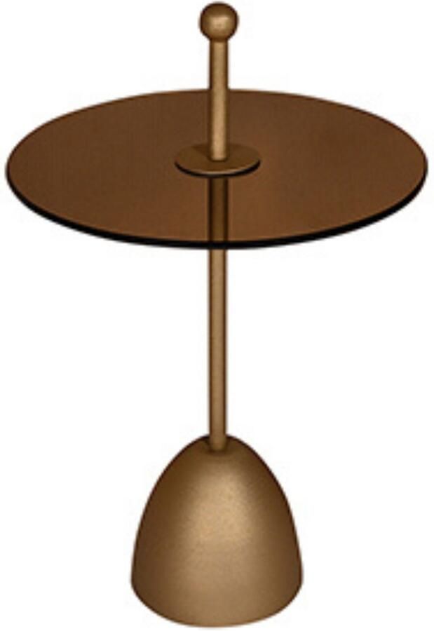 By Mooss Bijzettafel Glas Rond Gold Dust Ø 40 Metaal Trendy Handvat