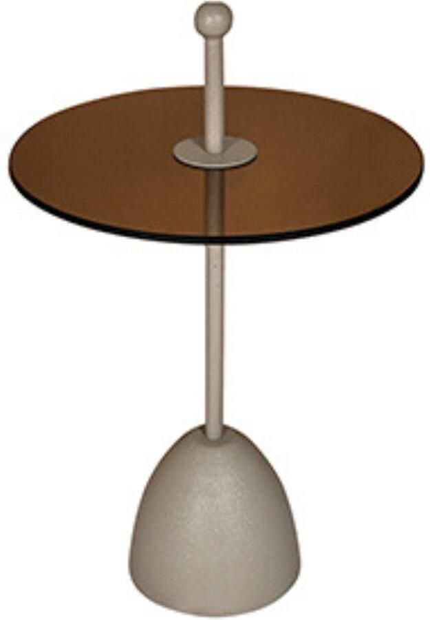 By Mooss Bijzettafel Glas Rond Green Gray Ø 40 Metaal Trendy Handvat