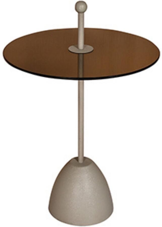 By Mooss Bijzettafel Glas Rond Green Gray Ø 50 Metaal Trendy Handvat
