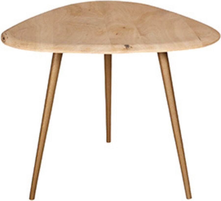 By Mooss Bijzettafel Gold Dust Naturel Driehoek Metaal Hout L Trendy
