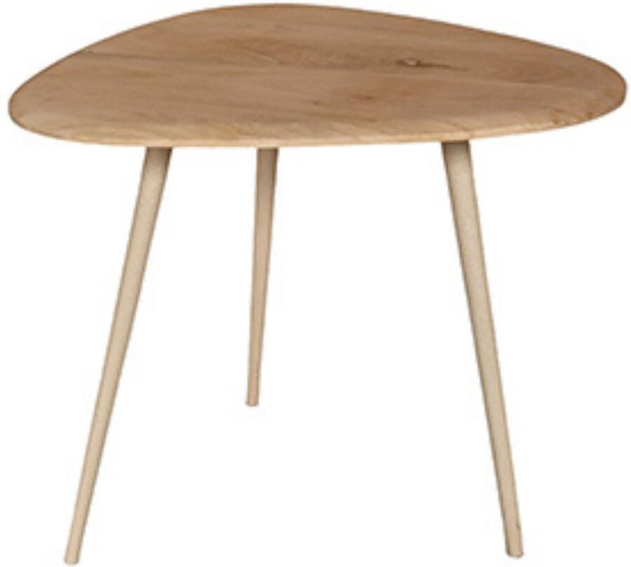 By Mooss Bijzettafel Ivory Naturel Driehoek Metaal Hout L Trendy