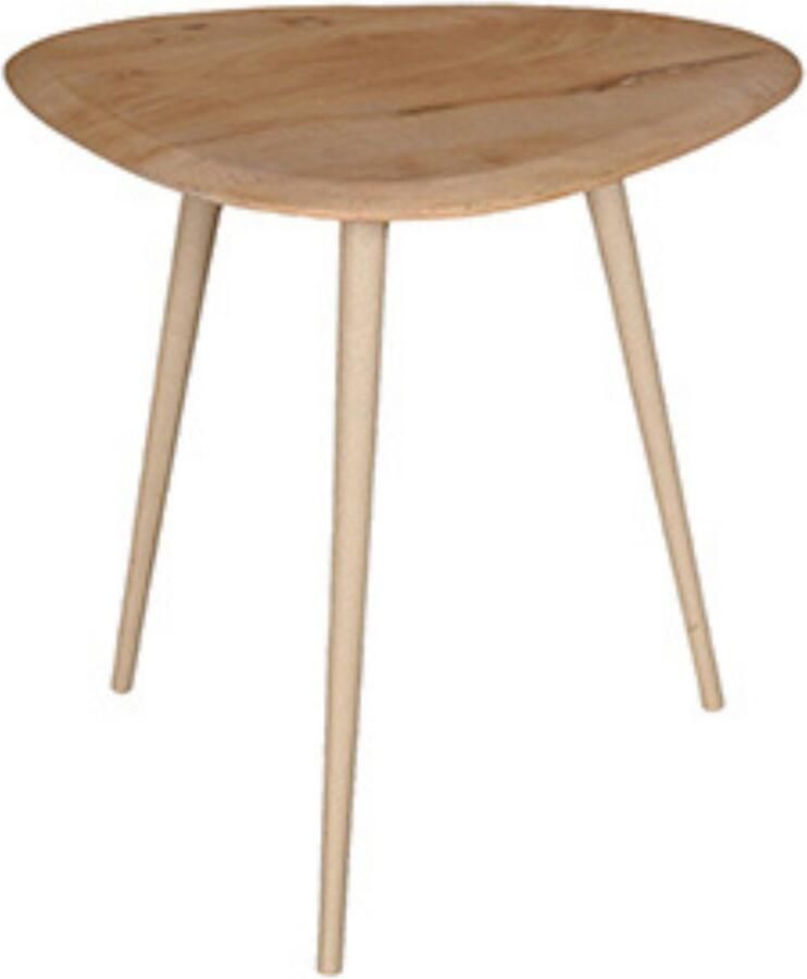 By Mooss Bijzettafel Ivory Naturel Driehoek Metaal Hout M Trendy