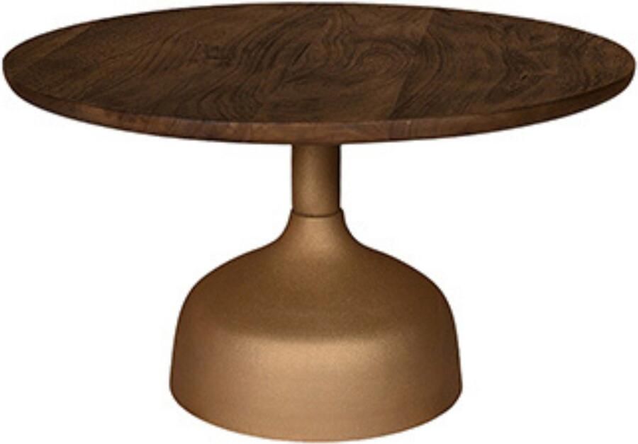 By Mooss Bijzettafel Oil Antique Gold Dust Ø 70 Hout Metaal Trendy