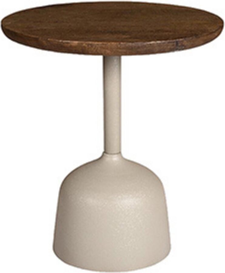 By Mooss Bijzettafel Oil Antique Green Gray Ø 40 Hout Metaal Trendy