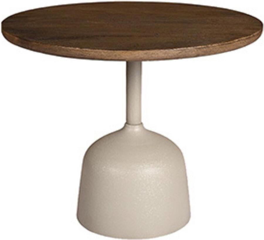 By Mooss Bijzettafel Oil Antique Green Gray Ø 55 Hout Metaal Trendy