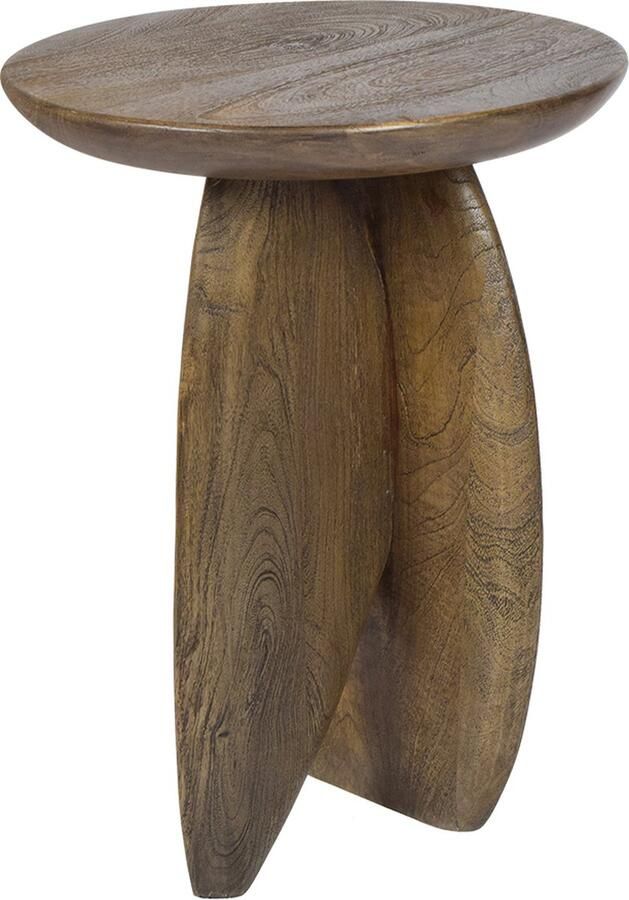 By Mooss Bijzettafel Oil Antique Organisch Hout Retro Rond