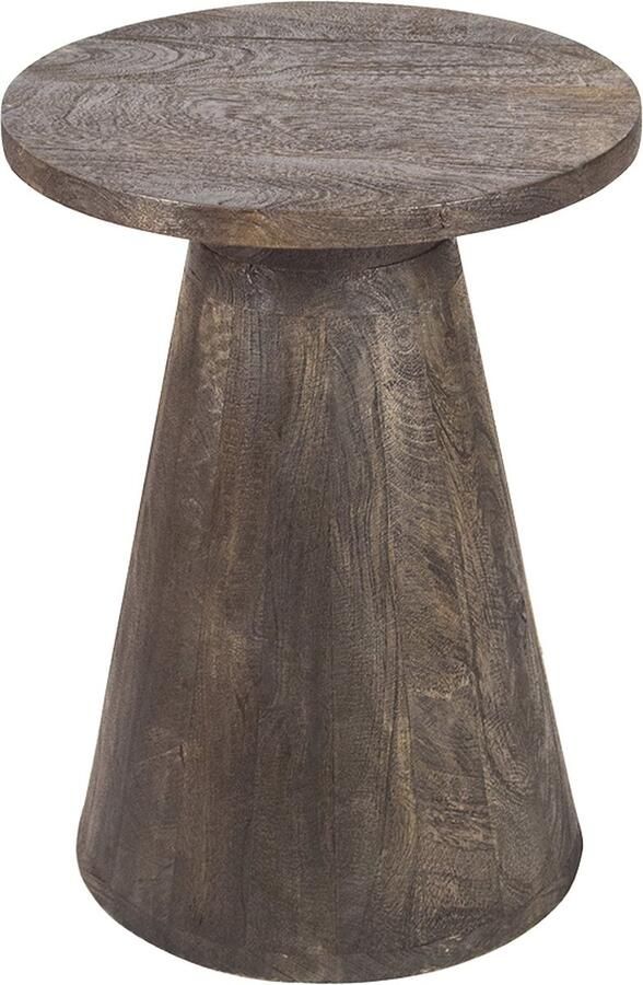 By Mooss Bijzettafel Oil Antique S ⌀37 Bruin Hout Kegel Japandi Minimalistisch