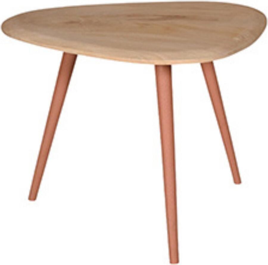 By Mooss Bijzettafel Peach Pink Naturel Driehoek Metaal Hout S Trendy