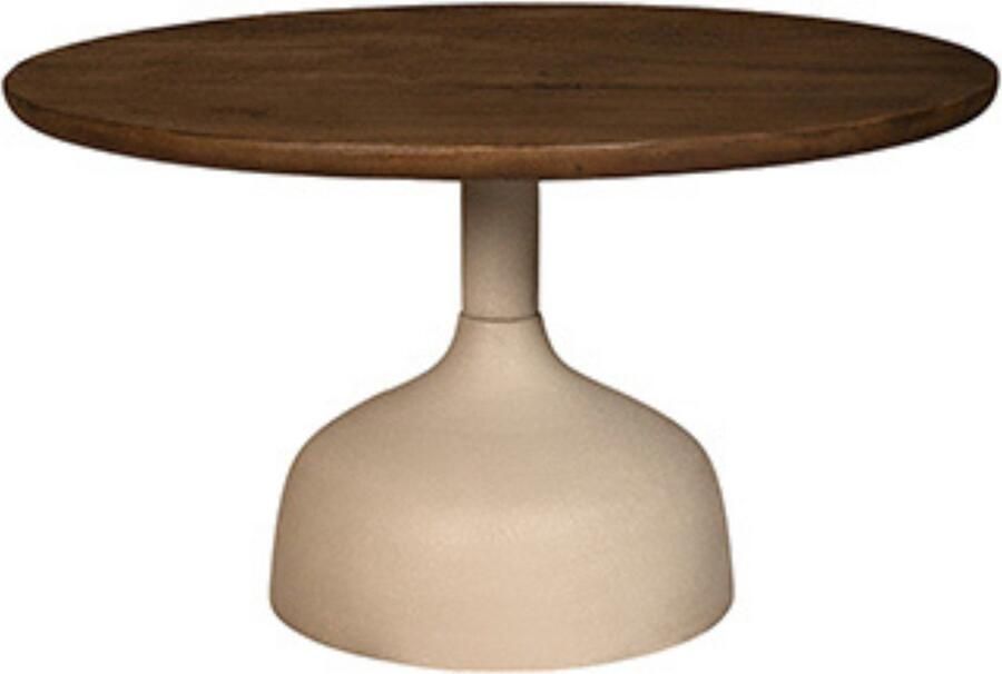 By Mooss Bijzettafel Salontafel Oil Antique Ivory Ø 70 Hout Metaal Trendy