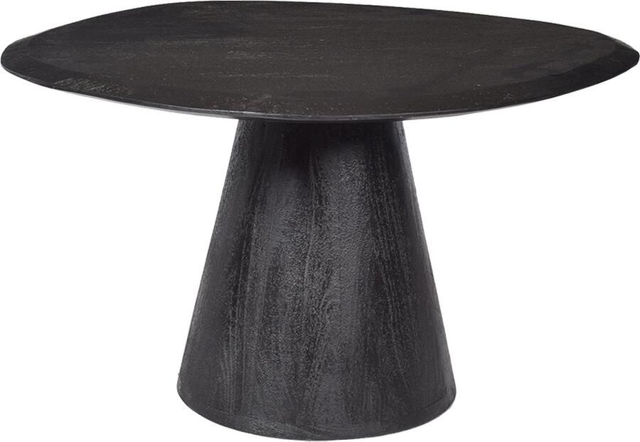 By Mooss Bijzettafel Zwart 60 cm Kegelvoet Hout Organisch Black on Black Tafel