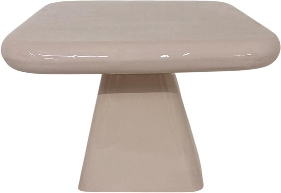 By Mooss Enamel Salontafel Beige Small 36.00 x 36.00 x 35.00 cm Hoogglans Metaal
