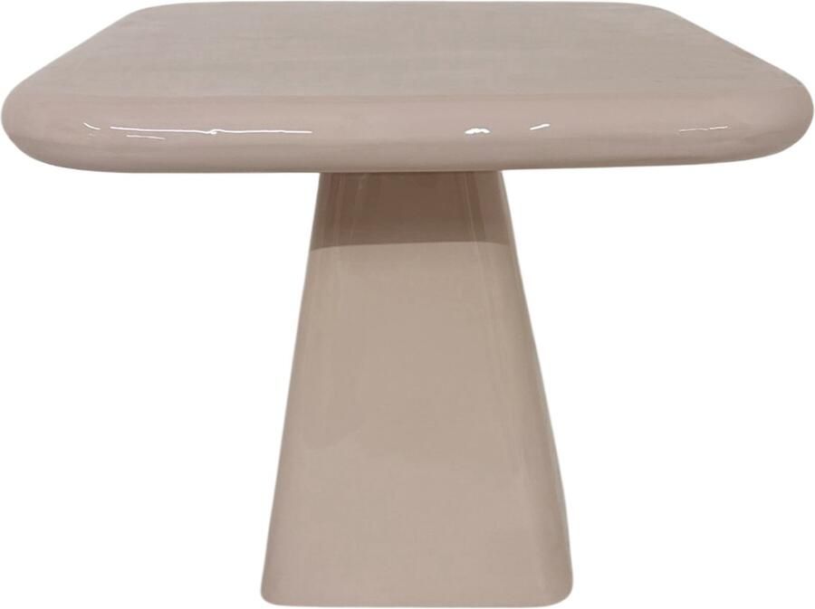 By Mooss Enamel Salontafel Bijzettafel Beige Large 46.00 x 46.00 x 45.00 cm Hoogglans Metaal