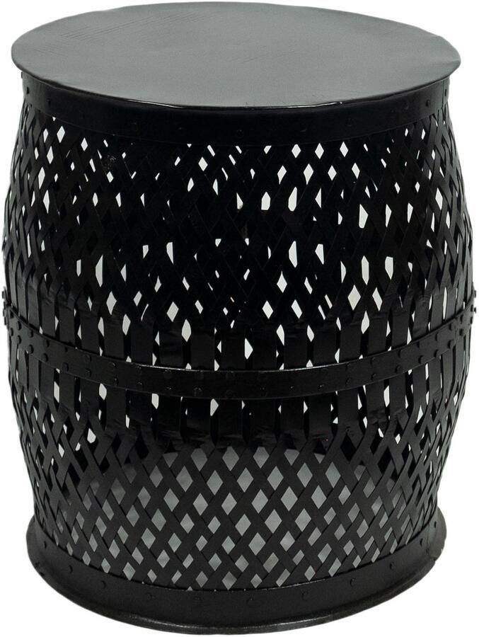 By Mooss Kruk Bijzettafel Metaal Gevlochten Rond Robuust Grof Ø 42 cm Multifunctioneel Korf Mand