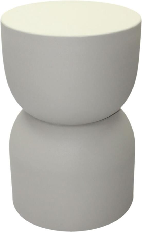 By Mooss Paudar Ivory Bijzettafel Kruk Gepoedercoat Metaal Ø 30 cm 46 cm Ivoor