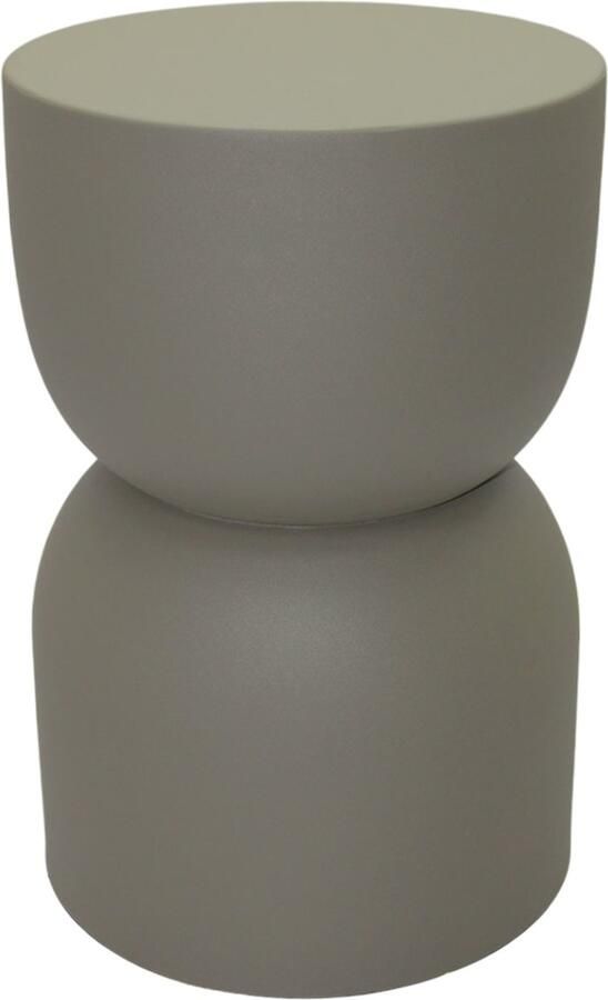 By Mooss Paudar Olive Bijzettafel Kruk Gepoedercoat Metaal Ø 30 cm 46 cm Olijf