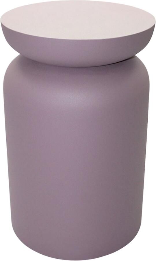 By Mooss Paudar Purple Paars Lila Bijzettafel Kruk Gepoedercoat Metaal Ø 30 cm 46 cm