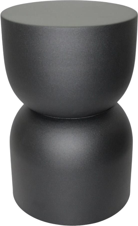 By Mooss Paudar Zwart Bijzettafel Kruk Gepoedercoat Metaal Ø 30 cm 46 cm Black