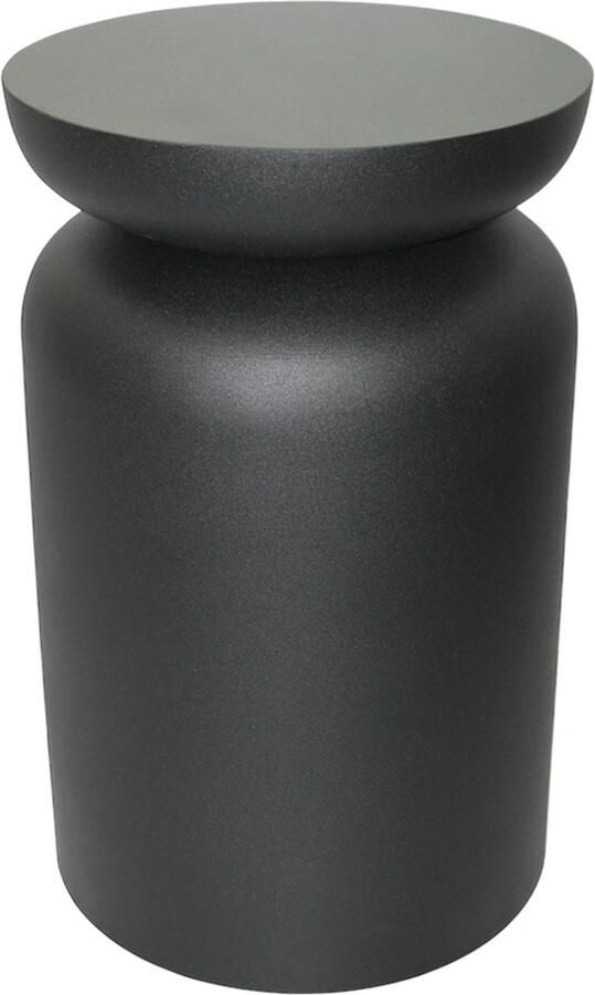 By Mooss Paudar Zwart Bijzettafel Kruk Gepoedercoat Metaal Ø 30 cm 46 cm Black