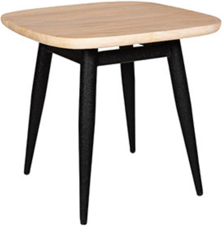 By Mooss Salontafel Naturel Black Zwart 45x45 cm Trendy Hout Metaal Minimalistisch