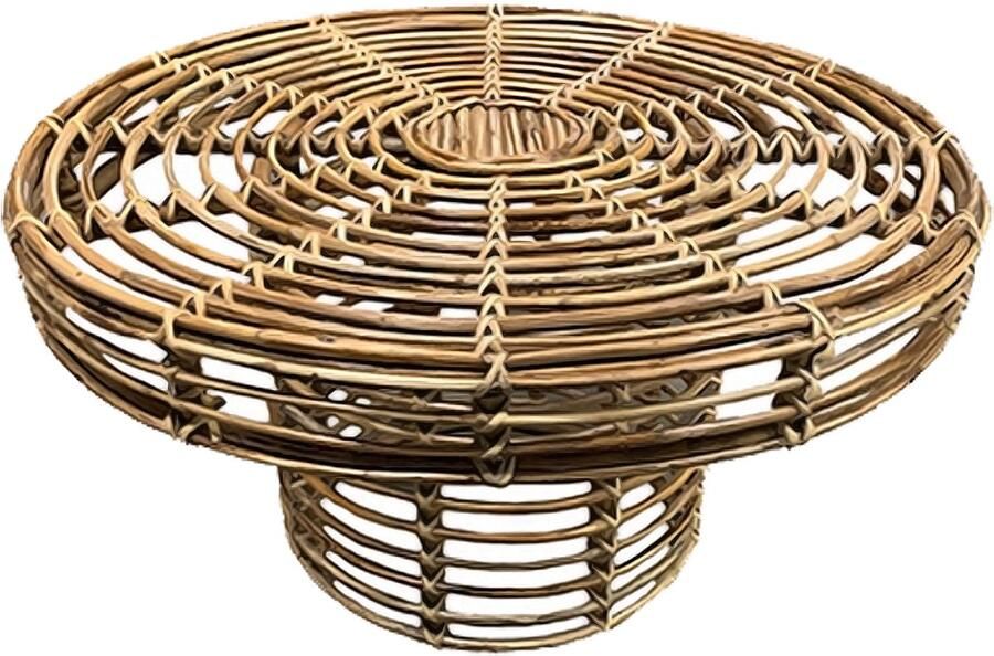 By Mooss Salontafel Rotan Goa 80 cm Naturel Riet Rond Terras Sfeervol Botanisch