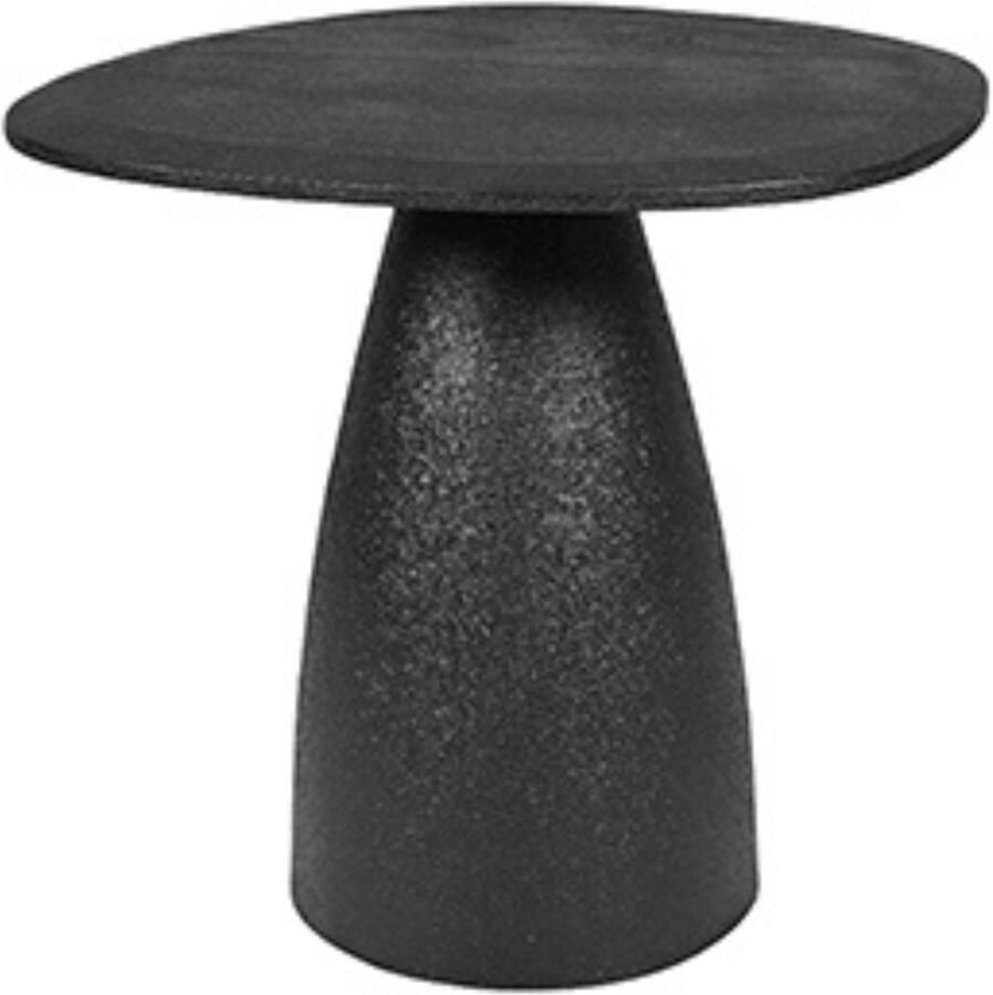 By Mooss Tafel Bijzettafel Salontafel Black om Black Zwart Metaal Hout 50x45 cm Organisch