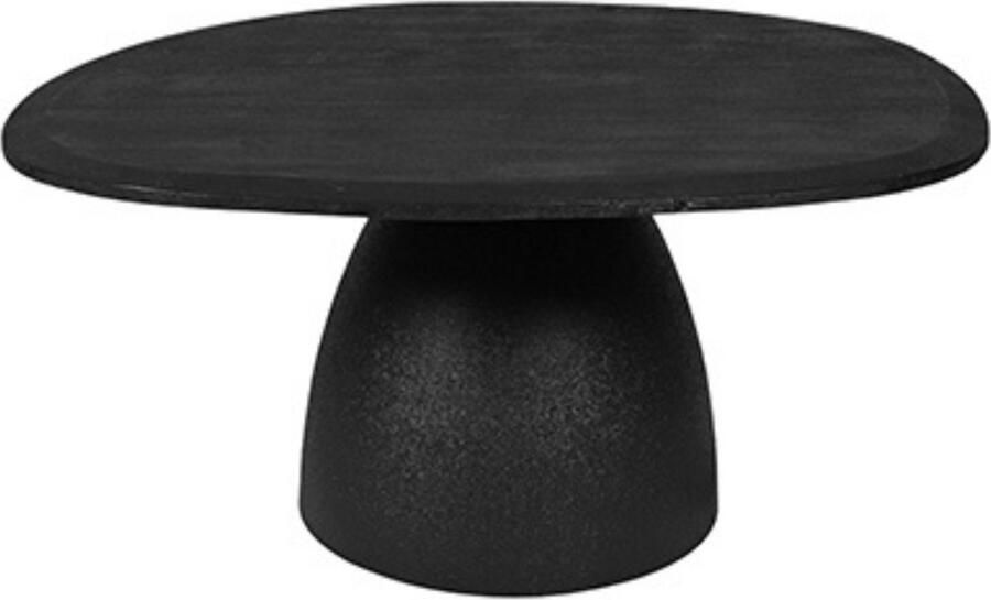 By Mooss Tafel Bijzettafel Salontafel Black on Black Naturel Metaal Hout 90x80 cm Organisch