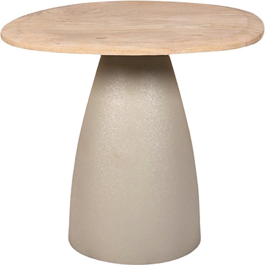 By Mooss Tafel Bijzettafel Salontafel Green Gray Naturel Metaal Hout 50x45 cm Organisch