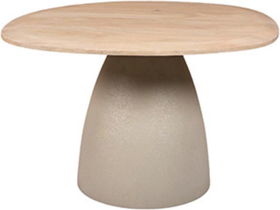 By Mooss Tafel Bijzettafel Salontafel Green Gray Naturel Metaal Hout 60x58 cm Organisch