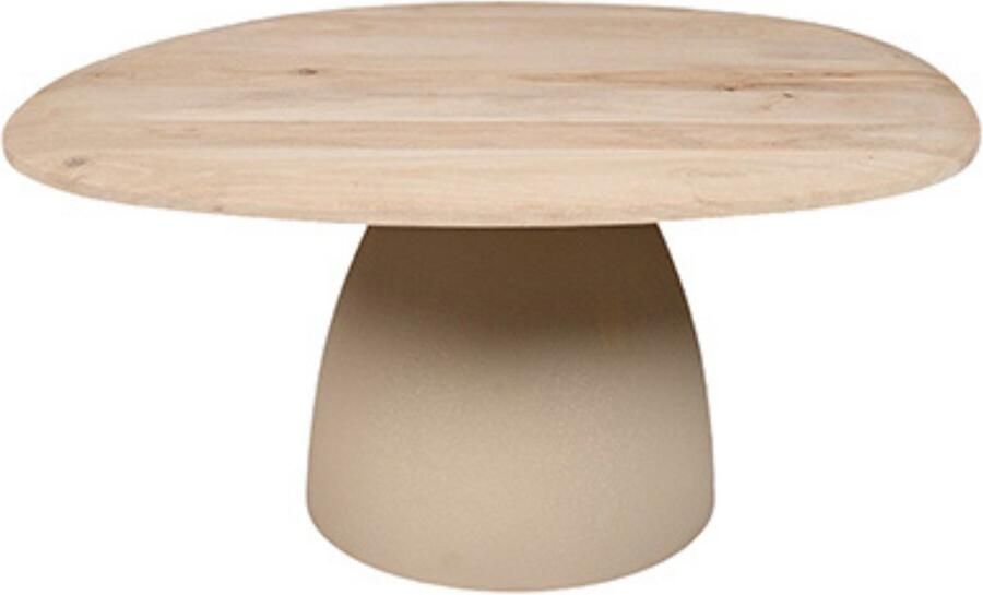 By Mooss Tafel Bijzettafel Salontafel Ivory Naturel Metaal Hout 90x80 cm Organisch Trendy