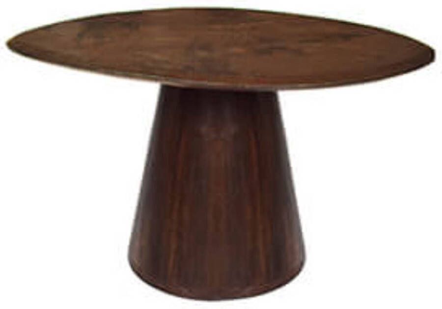 By Mooss Salontafel organische vorm tafelblad mangohout glazend blad walnoot salontafel breedte 60cm
