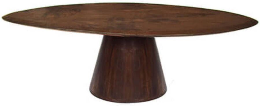 By Mooss Salontafel organisch tafelblad mangohout glazend blad walnoot salontafel breedte 80cm