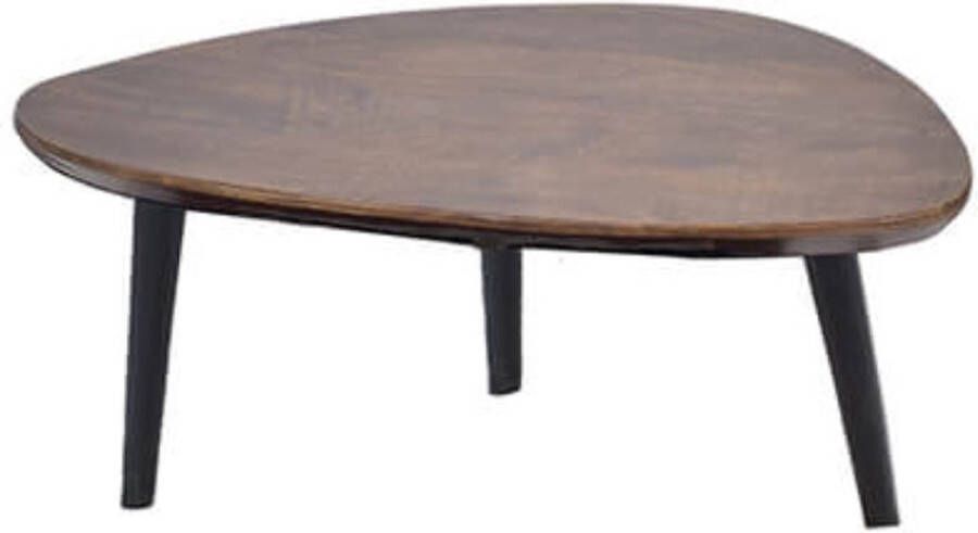 By Mooss Salontafel walnoot tafel 3 poot glanzend blad breedte 80cm