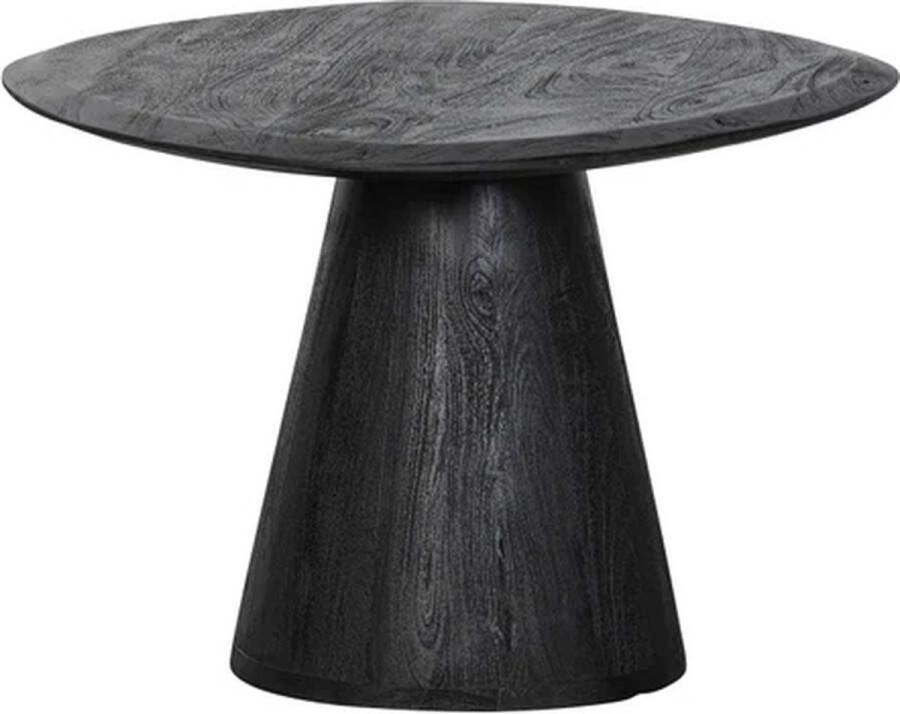 By Mooss Salontafel zwart 70 cm by Shopsahopsa Mangohouten blad Voelbare houten stuctuur Stoere IndustriÃle look