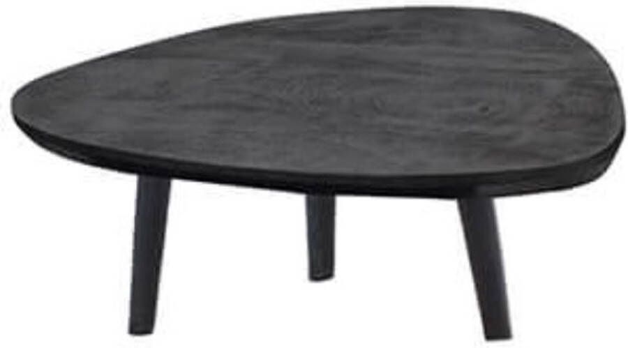 By Mooss Salontafel zwarte tafel 3 poot houtstructuur breedte 60cm