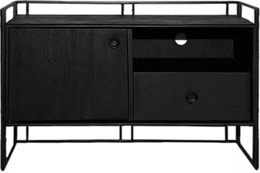 By Mooss Wandmeubel stoer dressoir zwart hout 92 cm breed Industriëel H60cm