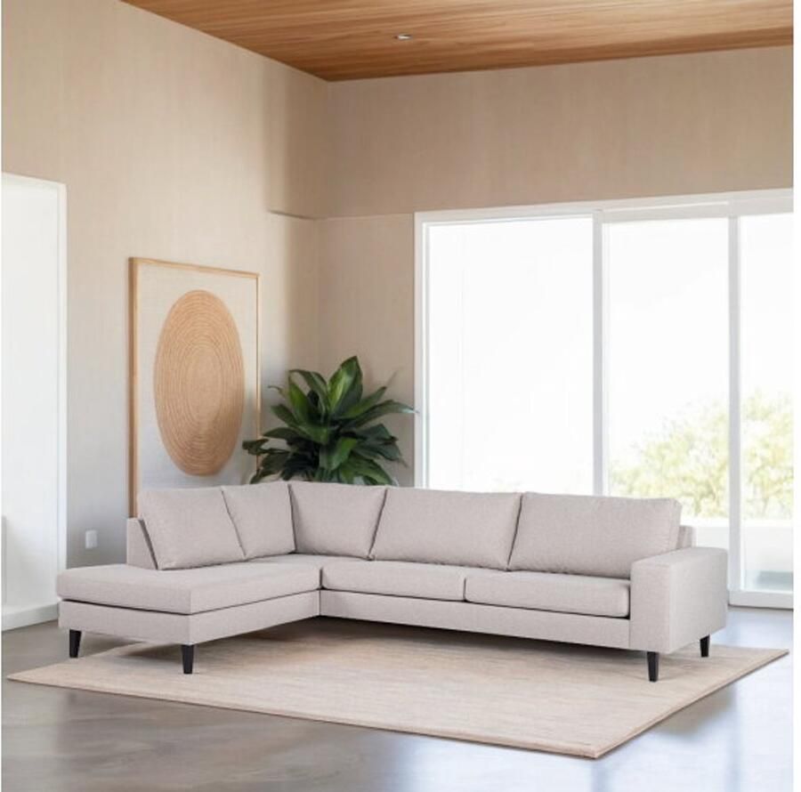 BY-OLAF Hoekbank Castricum Links – 3-zits stof Cover 83 grijs – 290x199 cm