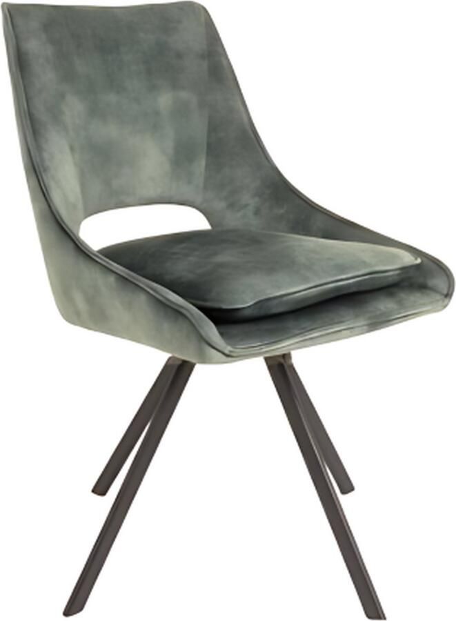 BY-OLAF Meubelplaats Eetkamerstoel Milou Velvet Draaibaar Groen Set van 2 Luxe en Comfort