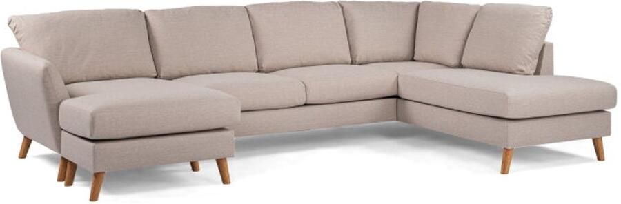 BY-OLAF U-bank Lexington Rechts – Stof Inari 22 Beige – Eiken Poten – Royale Hoekbank – 310 x 196 cm